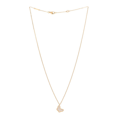 Van Cleef & Arpels VAN CLEEF & ARPELS 18K Yellow Gold Mother of Pearl Sweet Alhambra Butterfly Pendant Necklace 3 of 6