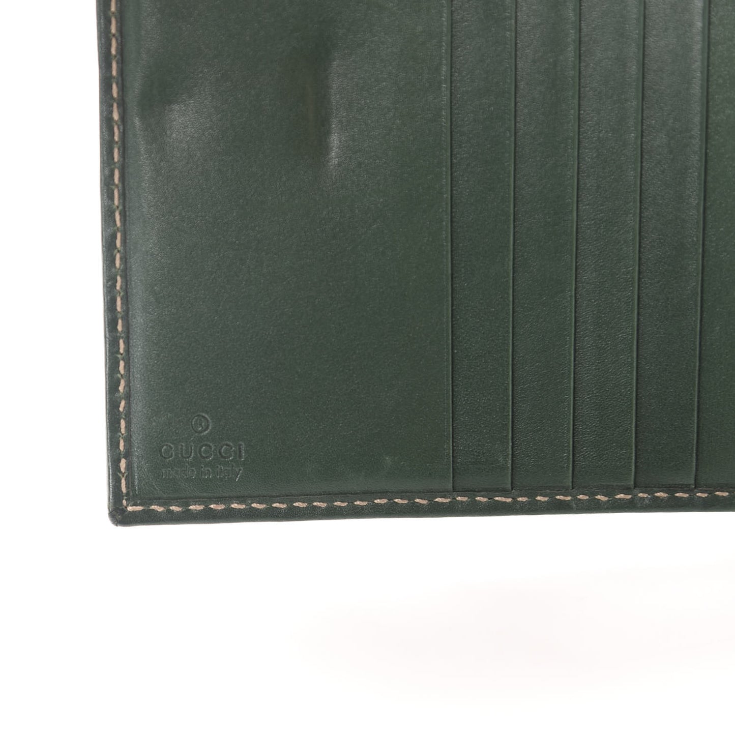 Guccissima Wave French Wallet Boston Green
