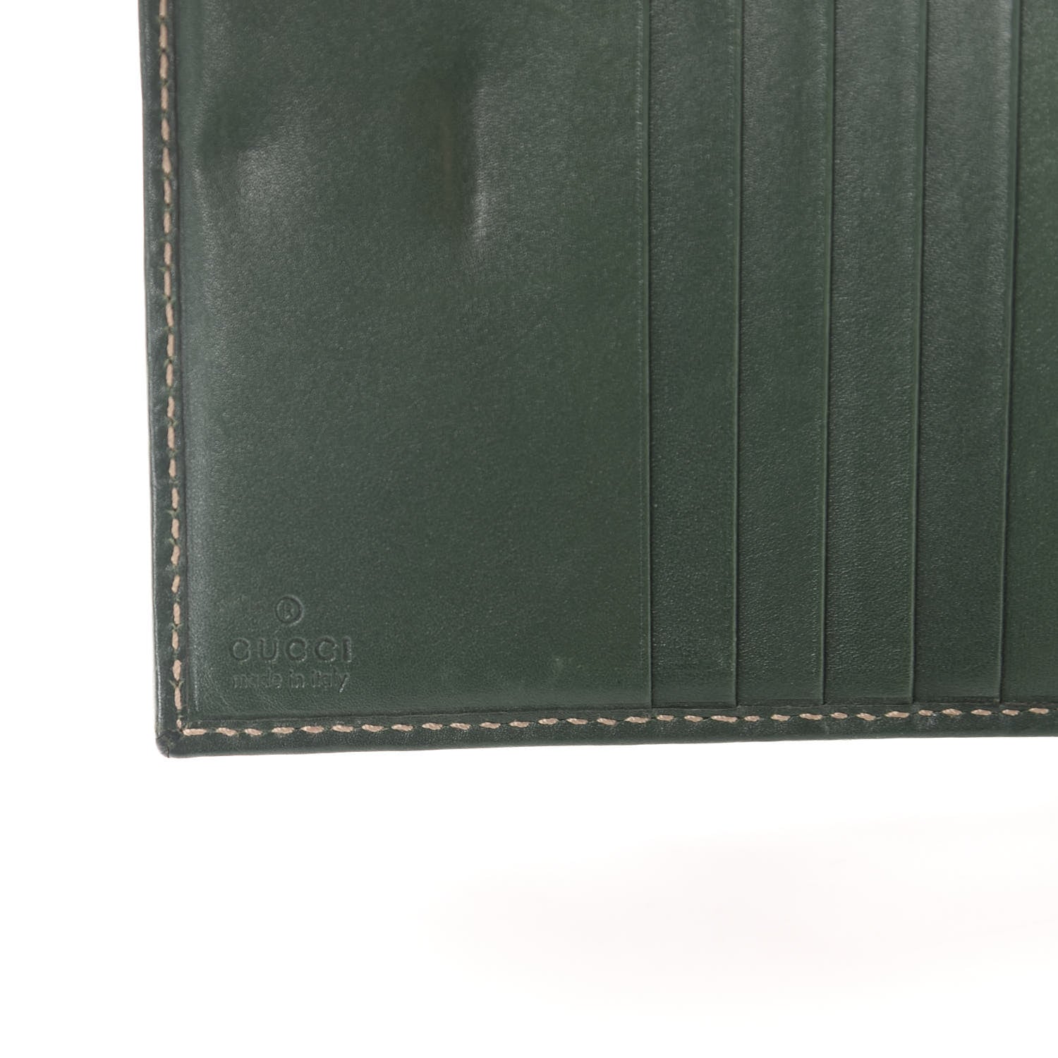 Gucci Guccissima Wave French Wallet Boston Green 6 of 7