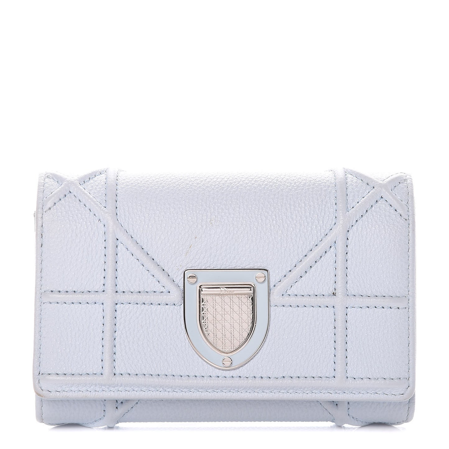 Grained Calfskin Cannage Diorama Elancee Wallet Sky Light