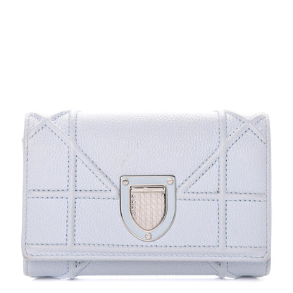 Christian Dior Grained Calfskin Cannage Diorama Elancee Wallet Sky Light 1 of 15