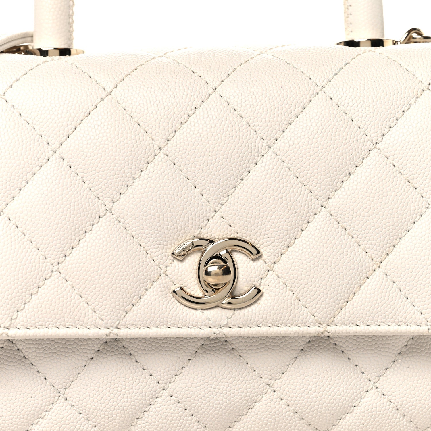 Chanel Caviar Quilted Mini Coco Handle Flap White 8 of 11