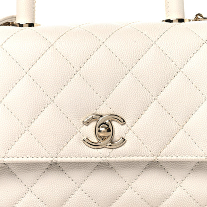 Chanel Caviar Quilted Mini Coco Handle Flap White 8 of 11