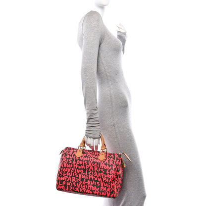 Louis Vuitton Monogram Graffiti Speedy 30 Fuchsia 2 of 14