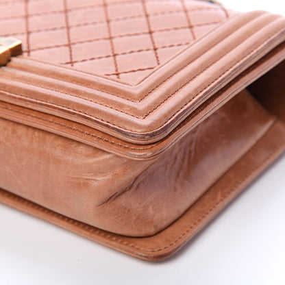 Chanel Calfskin Quilted Medium Boy Flap Light Brown 13 of 19