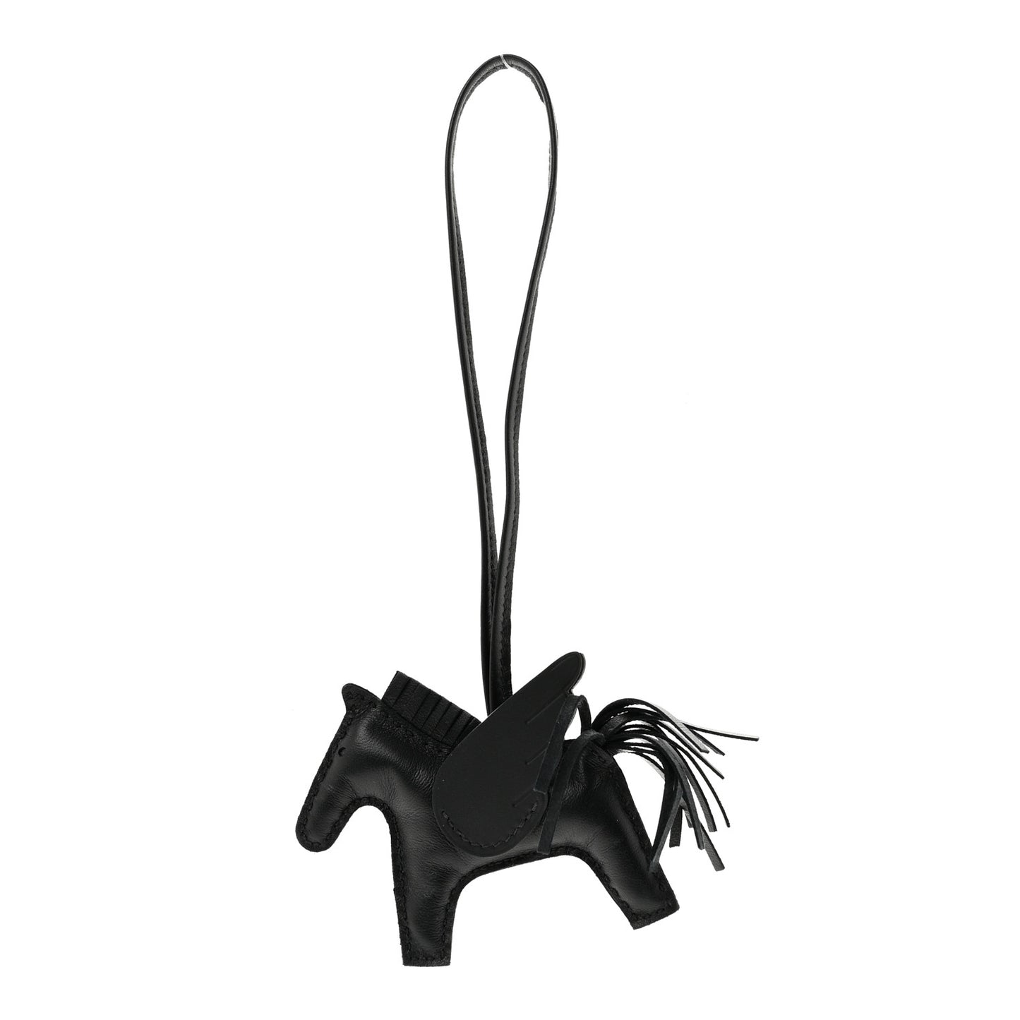 Milo Lambskin Grigri Rodeo Pegase Horse Bag Charm PM So Black