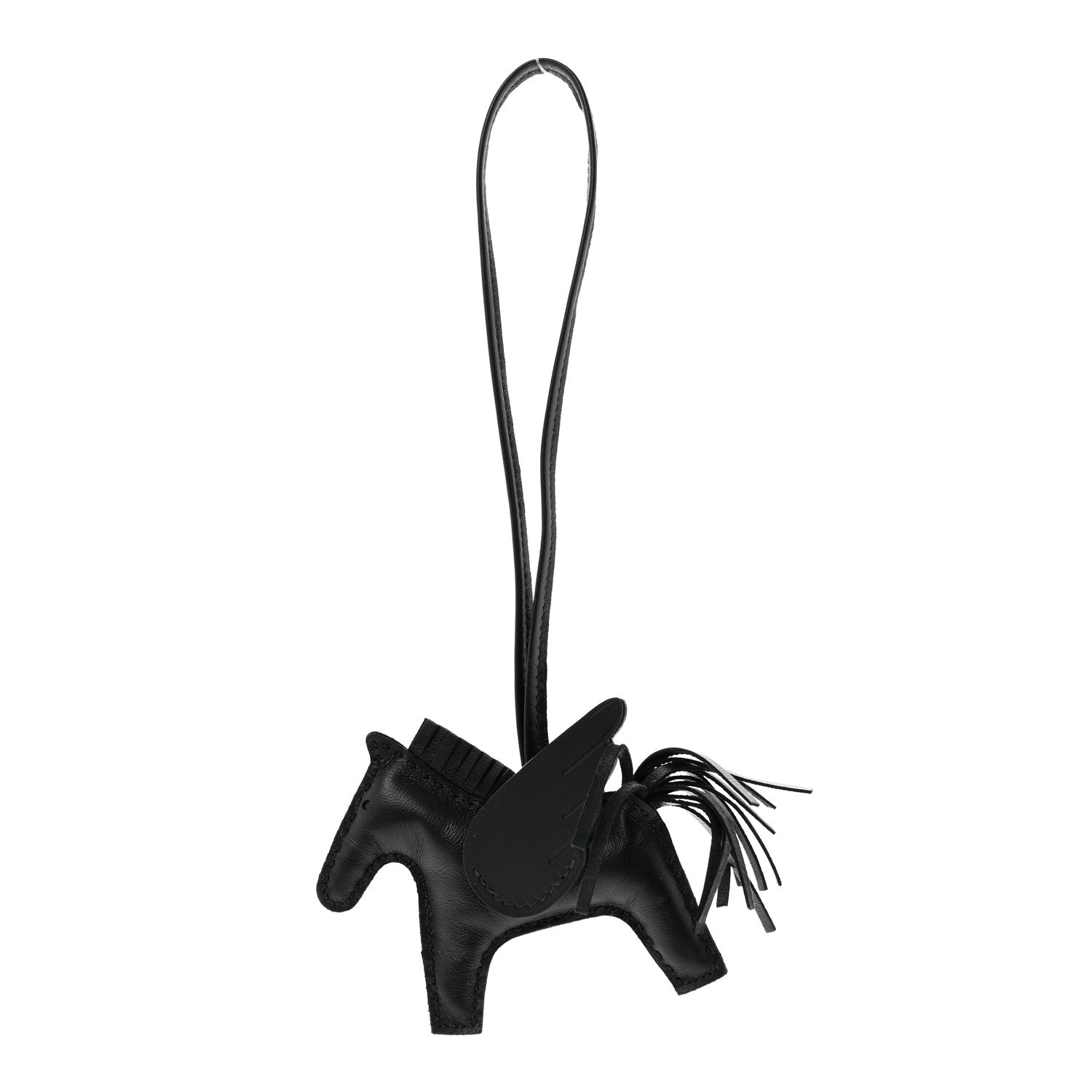 Hermes Milo Lambskin Grigri Rodeo Pegase Horse Bag Charm PM So Black 1 of 5