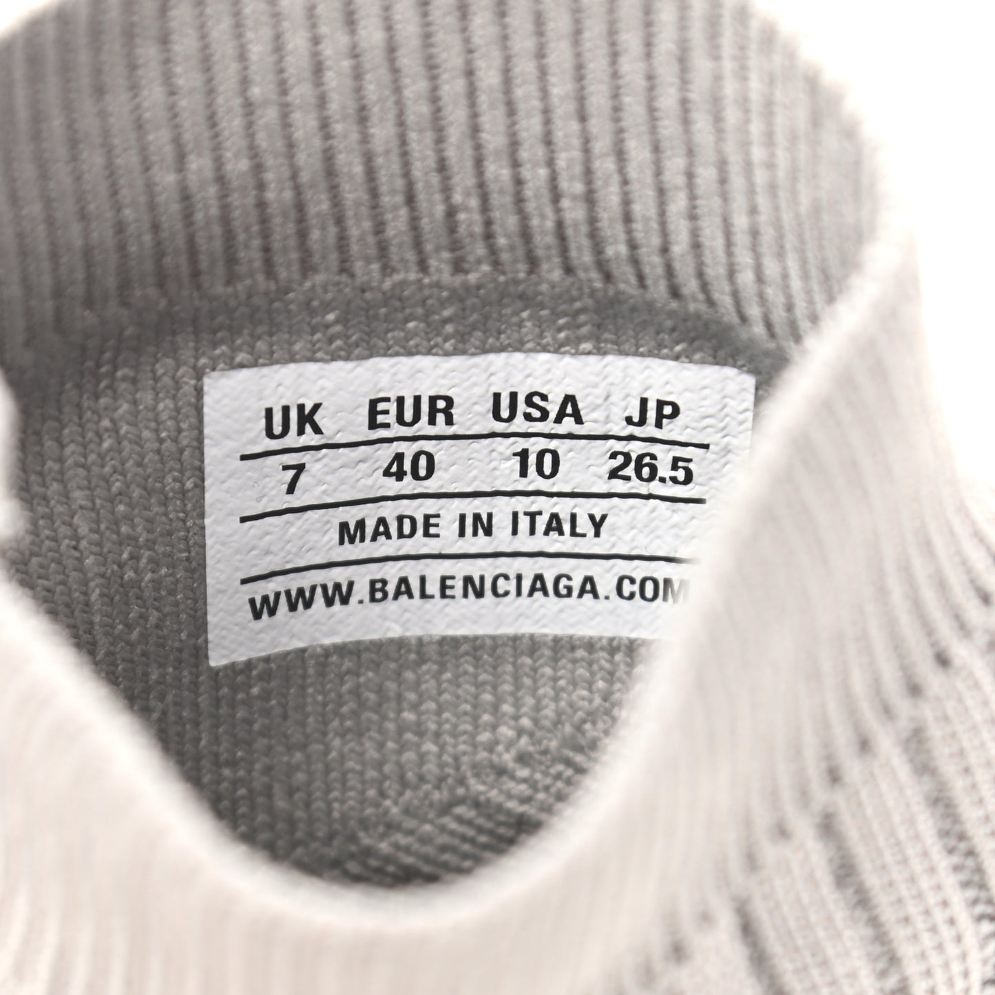 Ribbed Knit Womens Speed 2.0 Transparent Sole Sneakers 40 Baltic Grey White