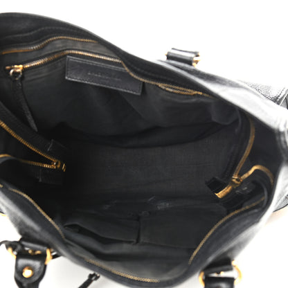 Balenciaga Chevre Gold Metallic Edge Hardware City Black 5 of 10