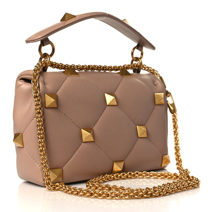 Valentino Garavani Nappa Medium Roman Stud Shoulder Bag Rose Cannelle 3 of 8
