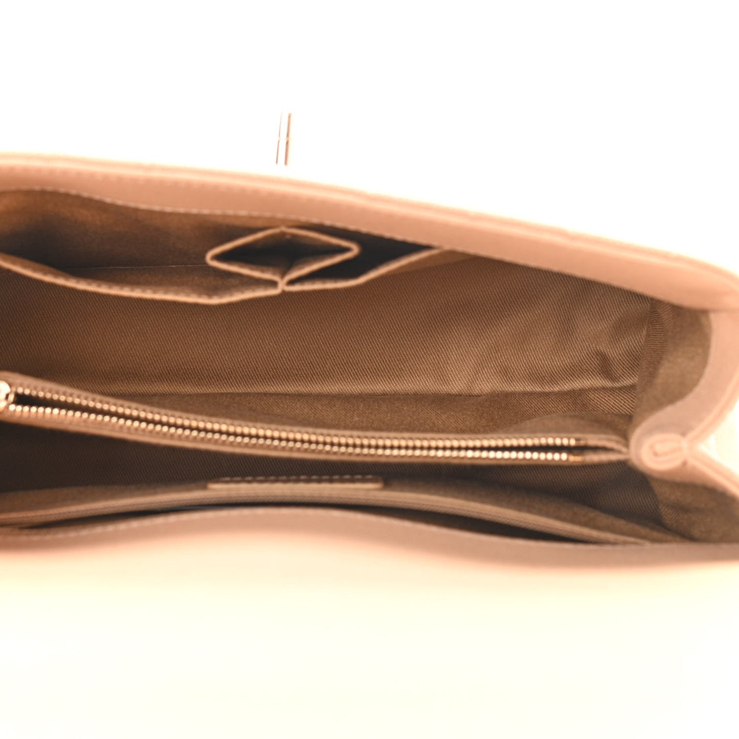 Caviar Chevron Quilted Small Coco Handle Flap Beige