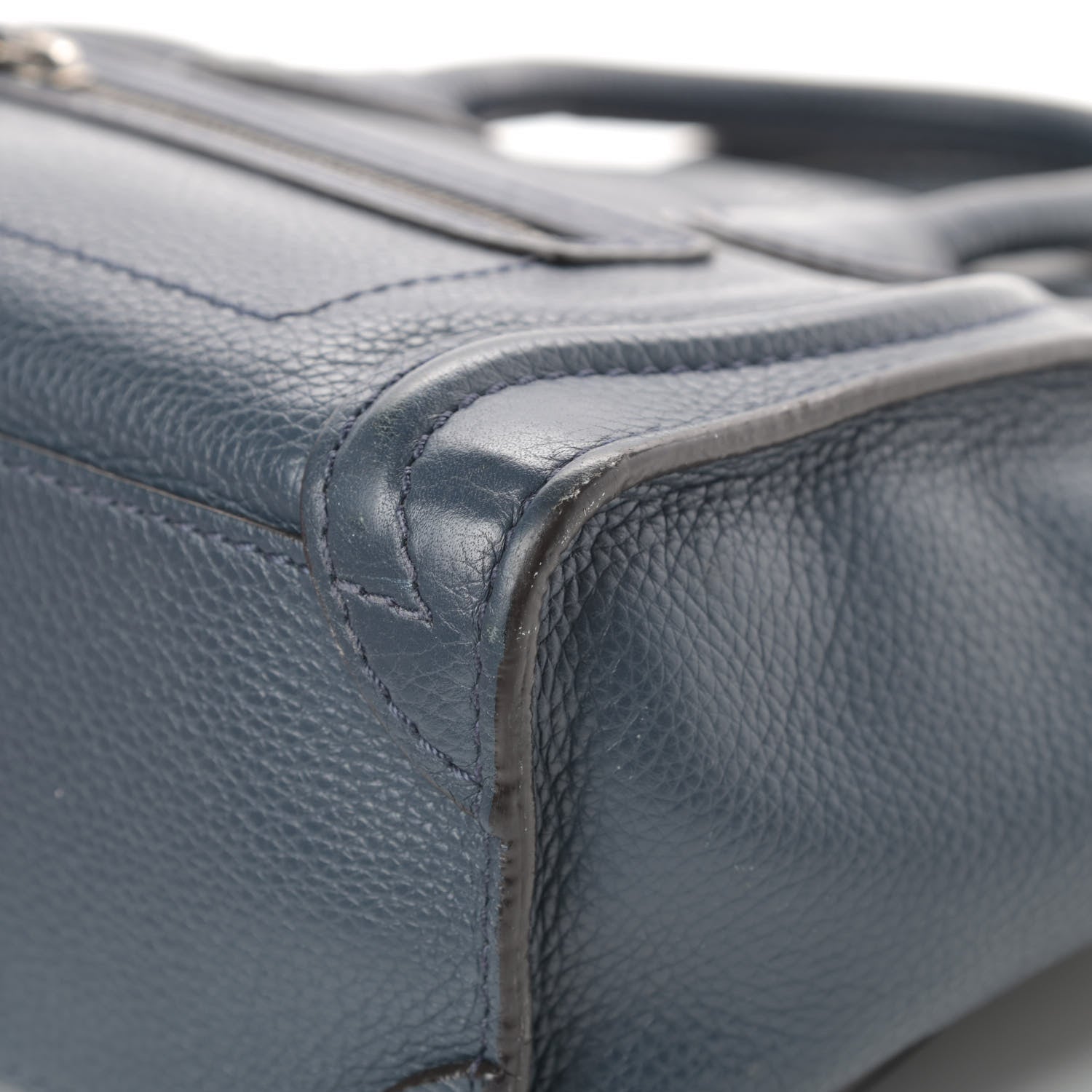 Celine Drummed Calfskin Nano Luggage Orage 10 of 19