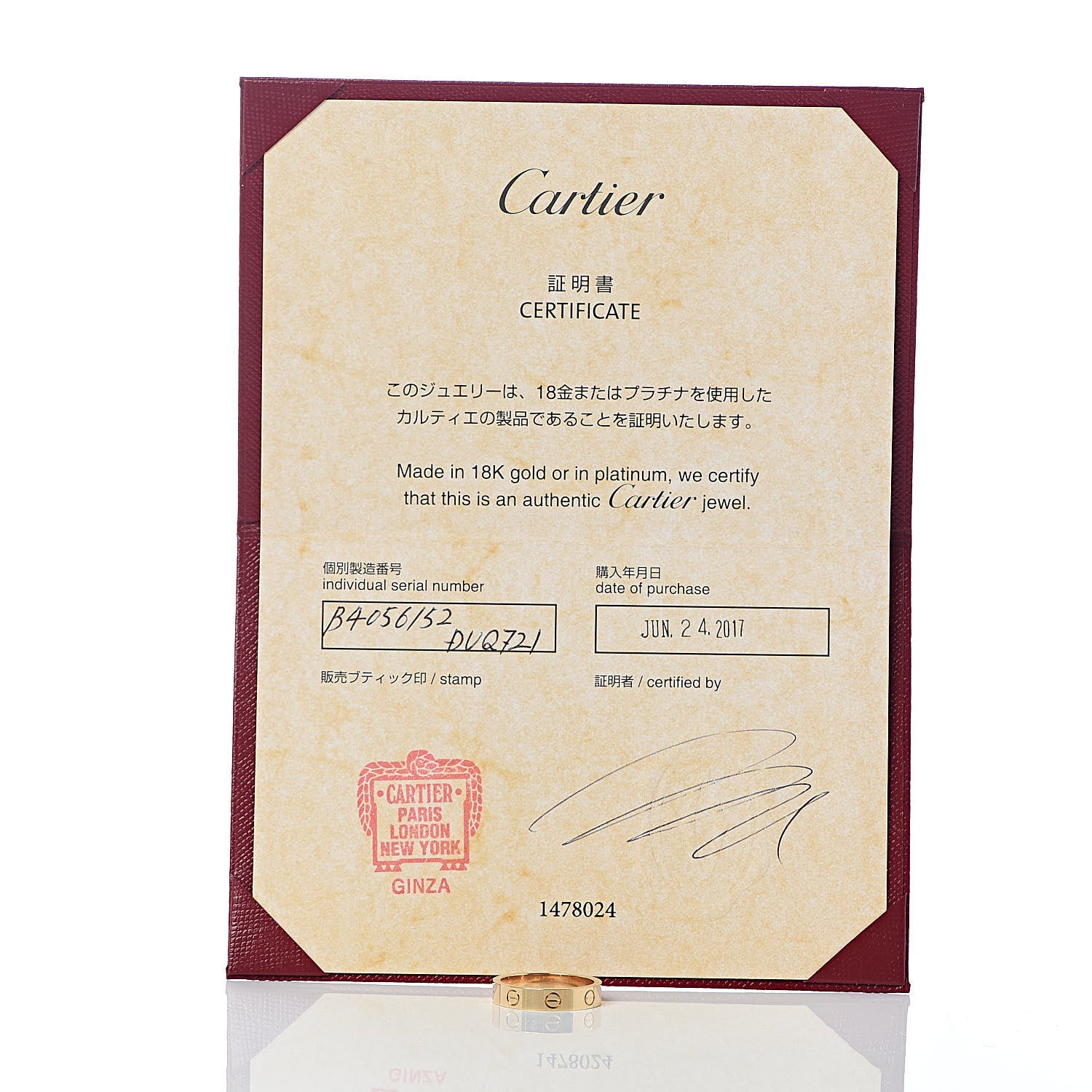 Cartier 18K Yellow Gold Diamond 4mm LOVE Wedding Band Ring 52 6 5 of 5