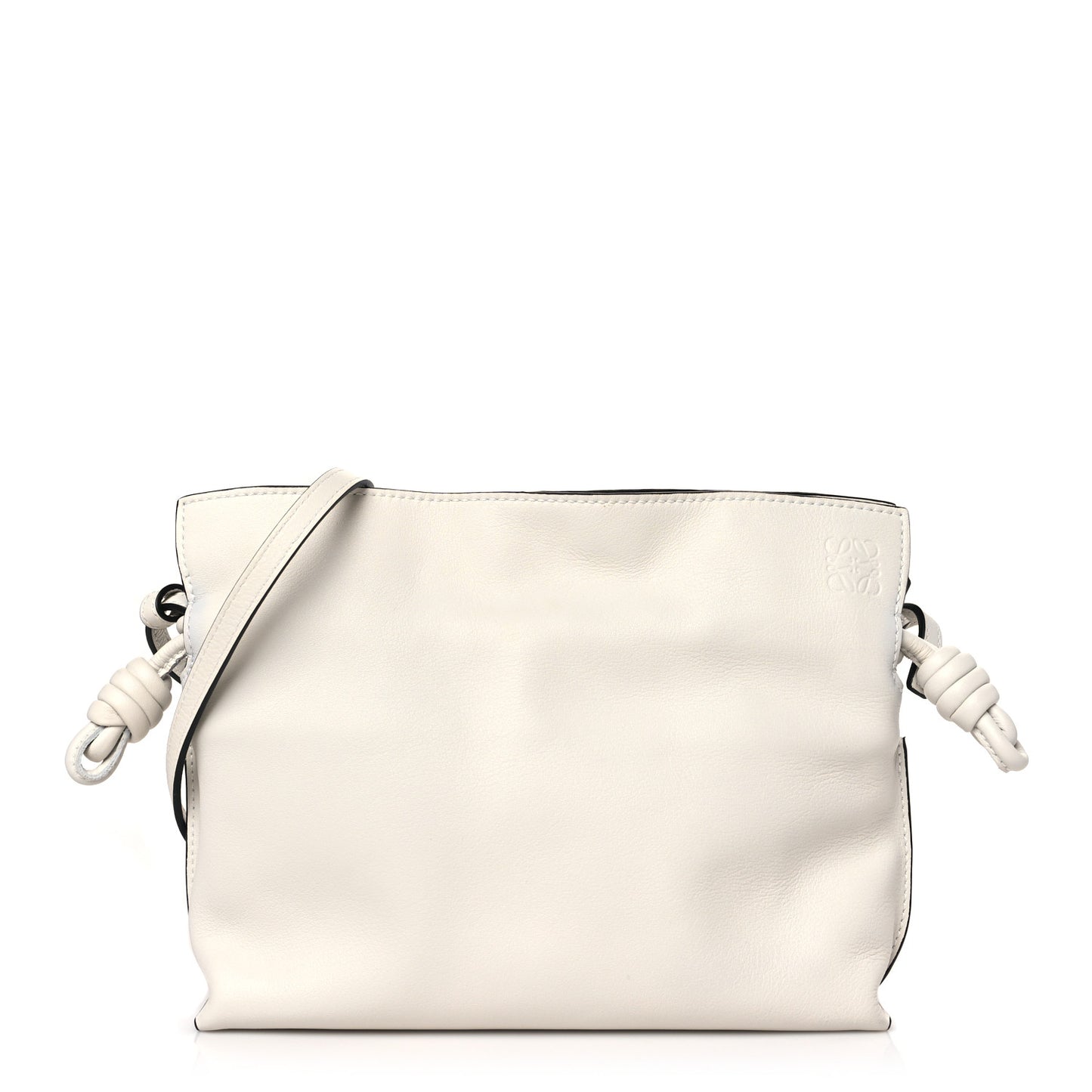 Calfskin Mini Flamenco Knot Clutch Angora