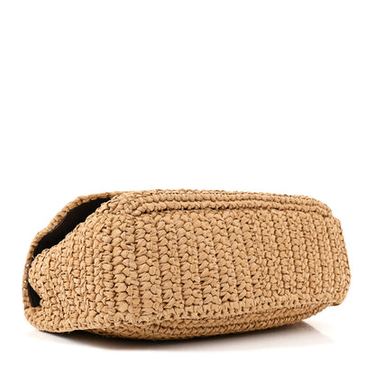 Saint Laurent Raffia Calfskin Monogram Medium Niki Chain Satchel Natural 4 of 11