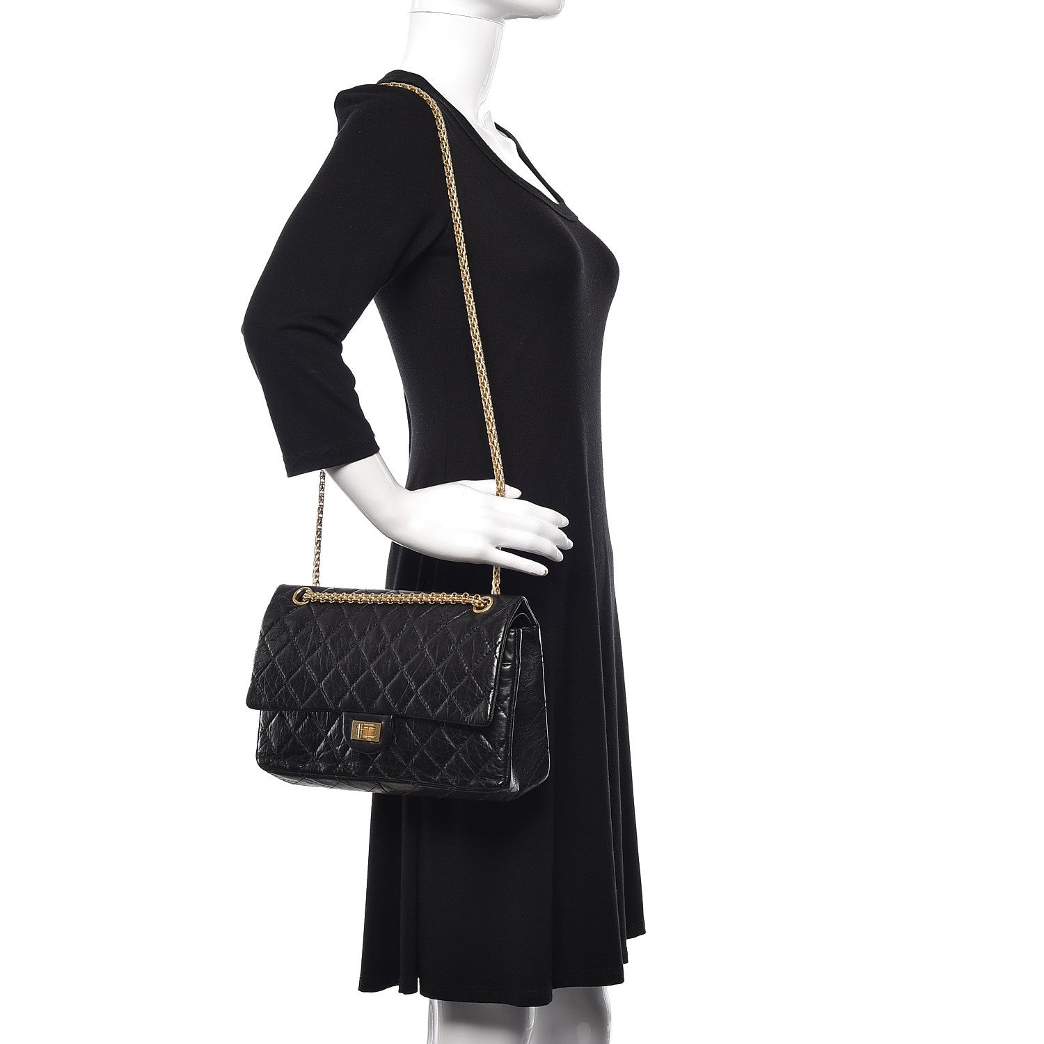 Chanel Aged Calfskin Quilted 2.55 Reissue 226 Flap Black 2 of 13