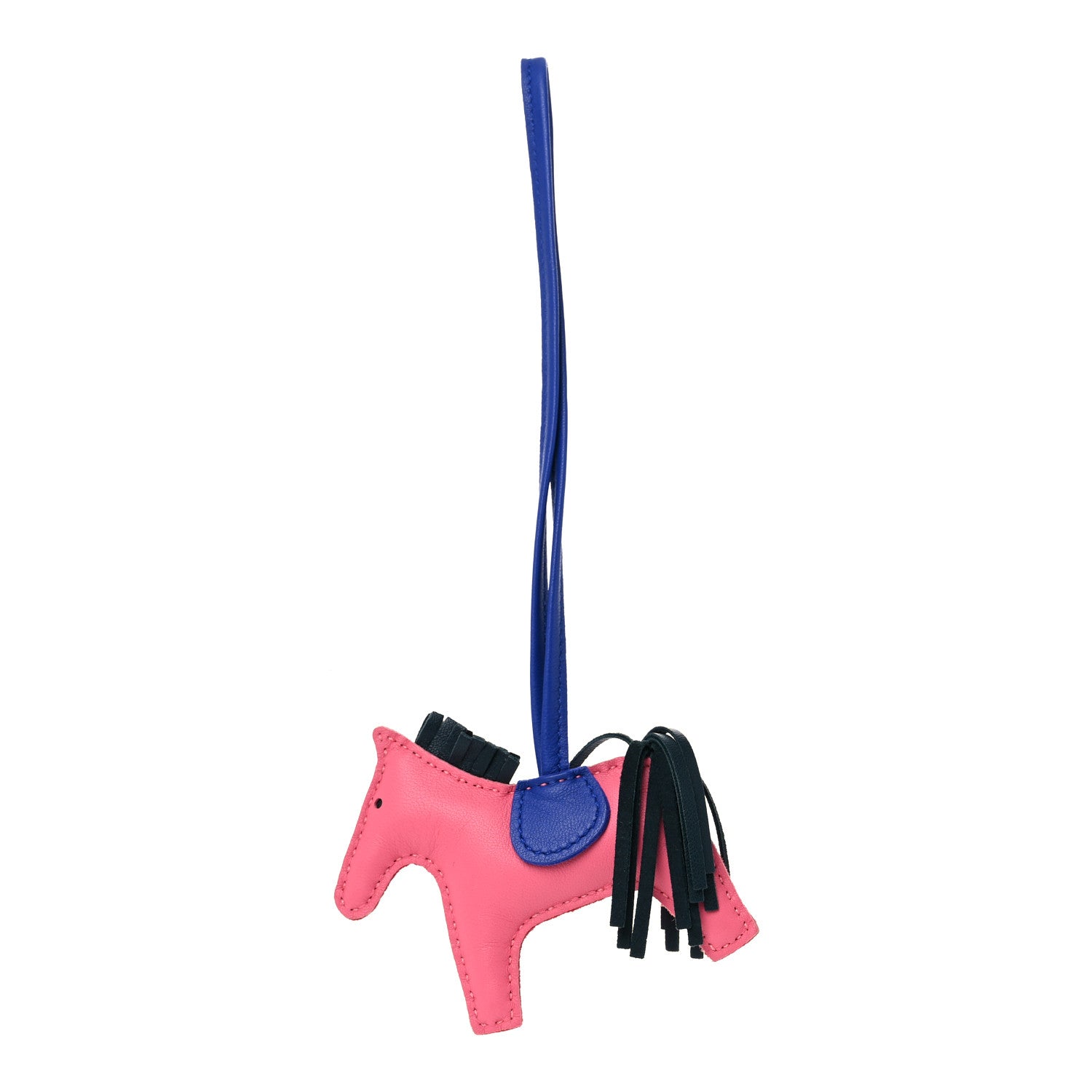 Hermes Milo Lambskin Grigri Rodeo Horse Bag Charm PM Rose Azalee Vert Cypress Bleu Electrique 1 of 4
