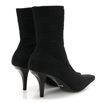 Gucci Technical Jersey Knit GG Monogram Square G 75mm Ankle Boots 39.5 Black 5 of 8