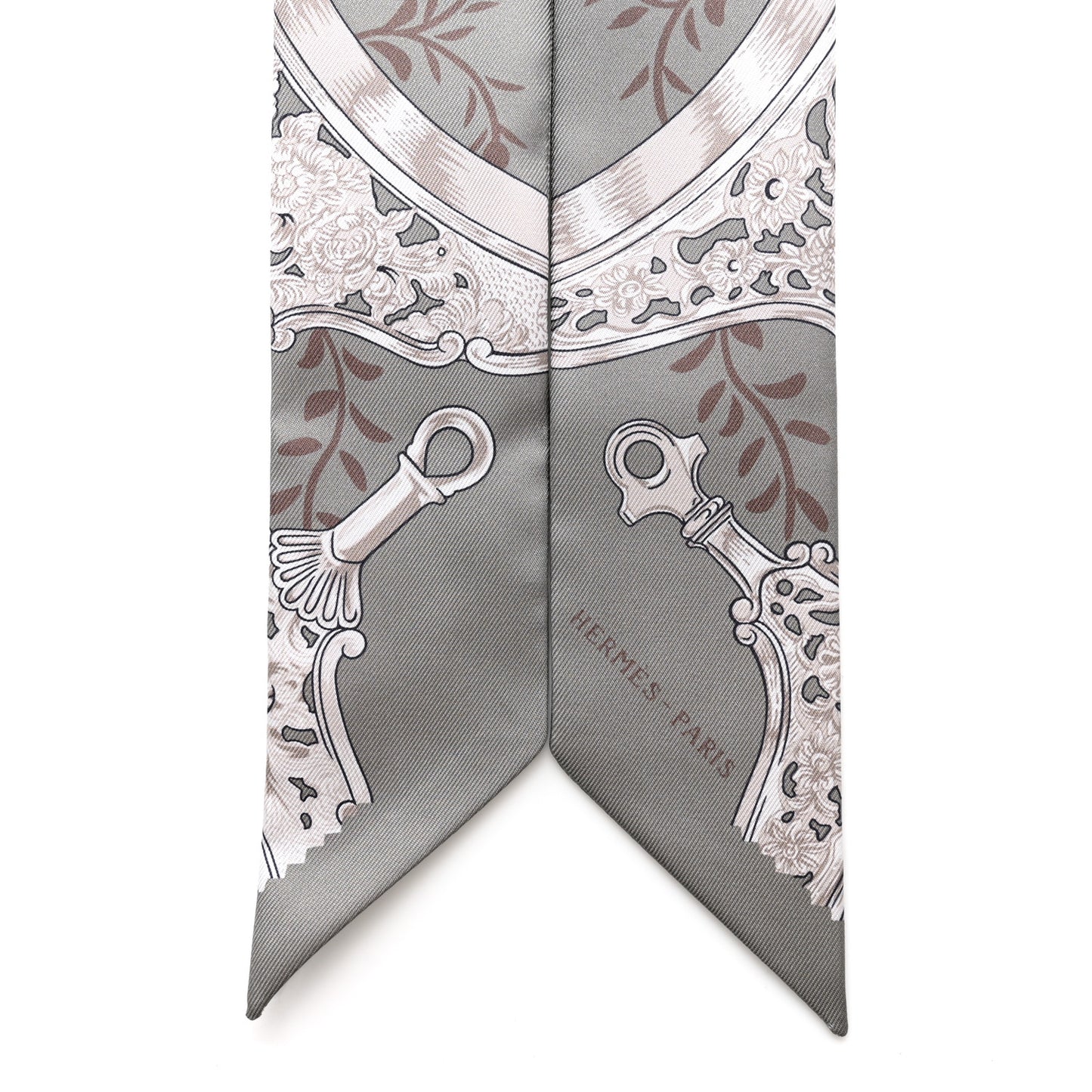 Silk Etriers Remix Twilly Sauge Marron Argent