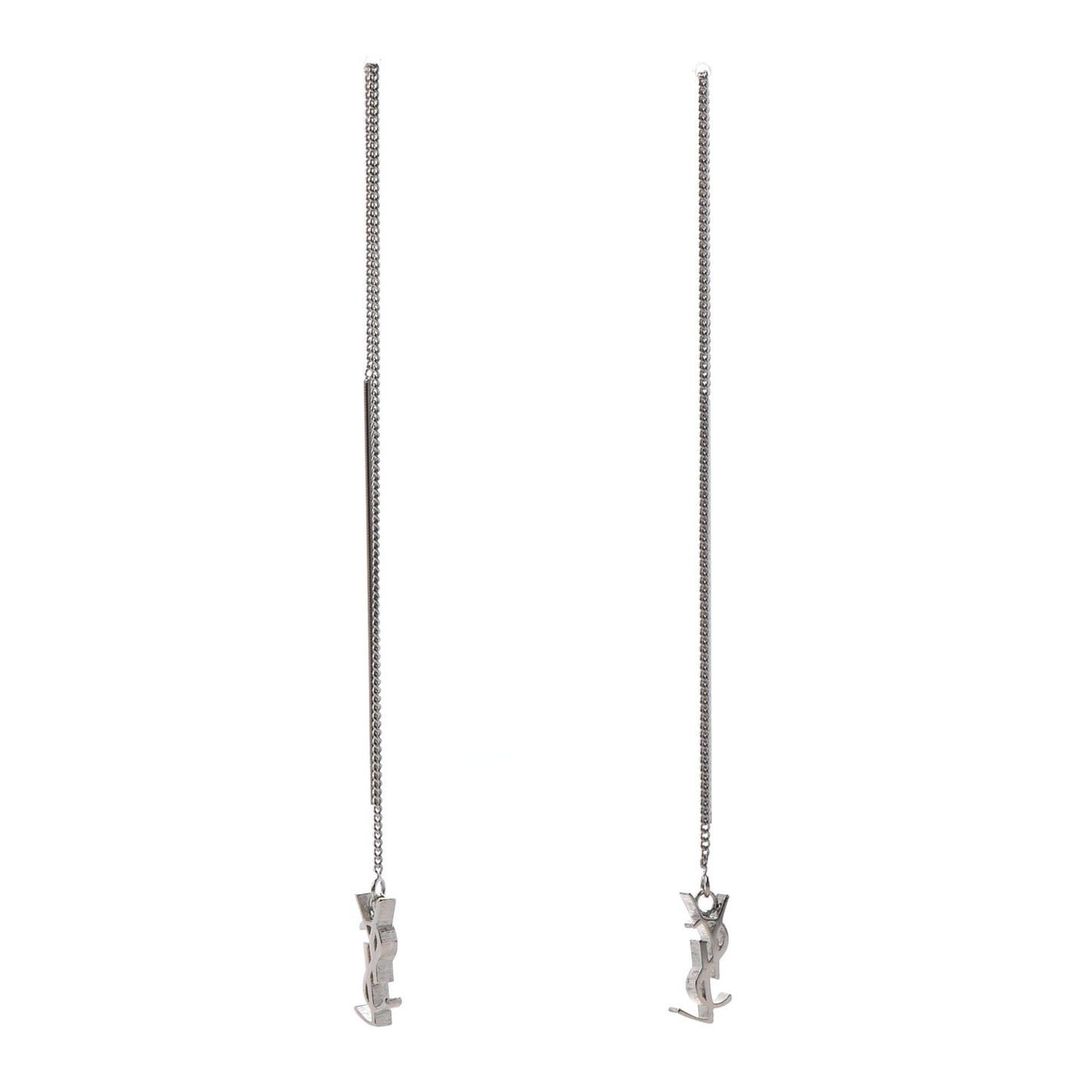 Monogram Drop Earrings Silver
