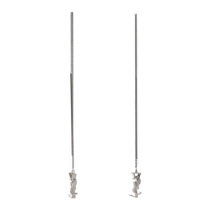 Saint Laurent Monogram Drop Earrings Silver 1 of 4
