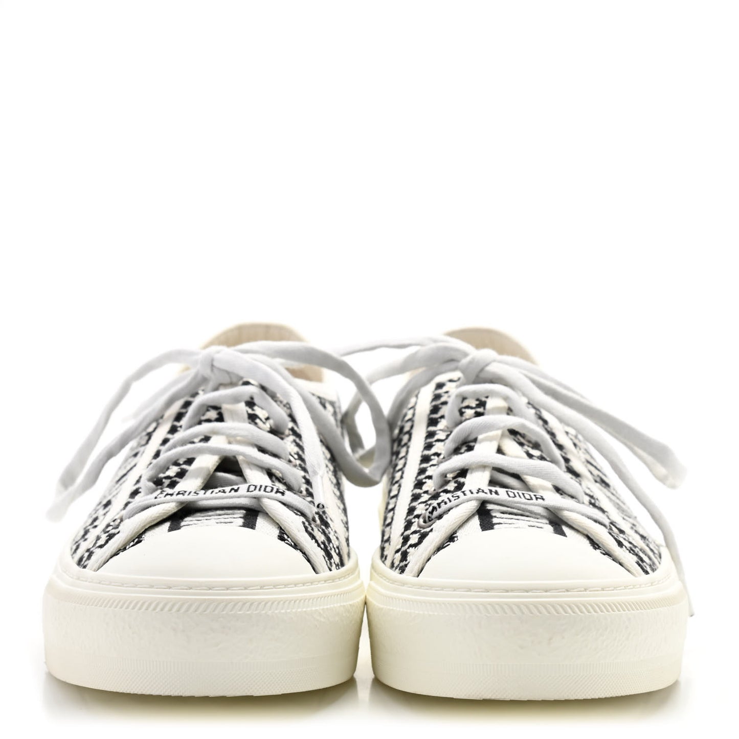 Canvas Houndstooth 30 Montaigne Embroidered Womens Walk'N'Dior Low Top Sneakers 40 Black White