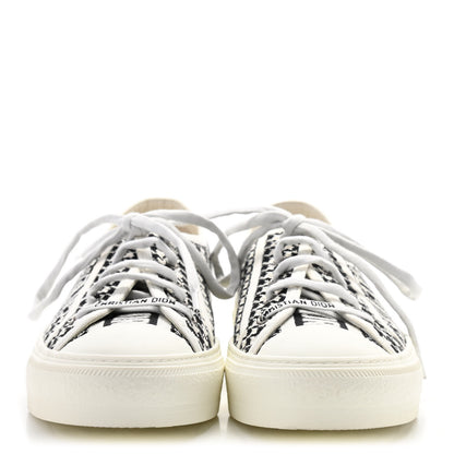 Christian Dior Canvas Houndstooth 30 Montaigne Embroidered Womens Walk'N'Dior Low Top Sneakers 40 Black White 2 of 8