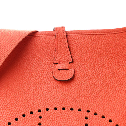 Hermes Taurillon Clemence Evelyne III PM Orange Poppy 8 of 11