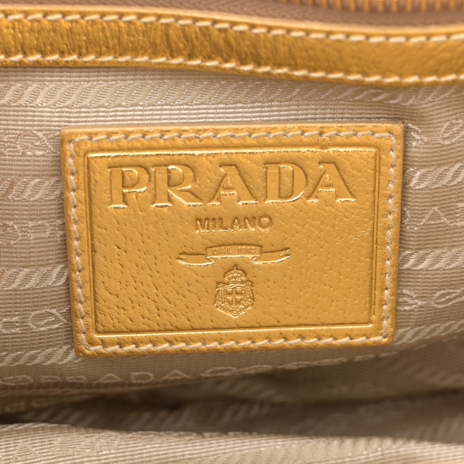 Prada Paglia Cinghiale Frame Tote Naturale Oro 6 of 13