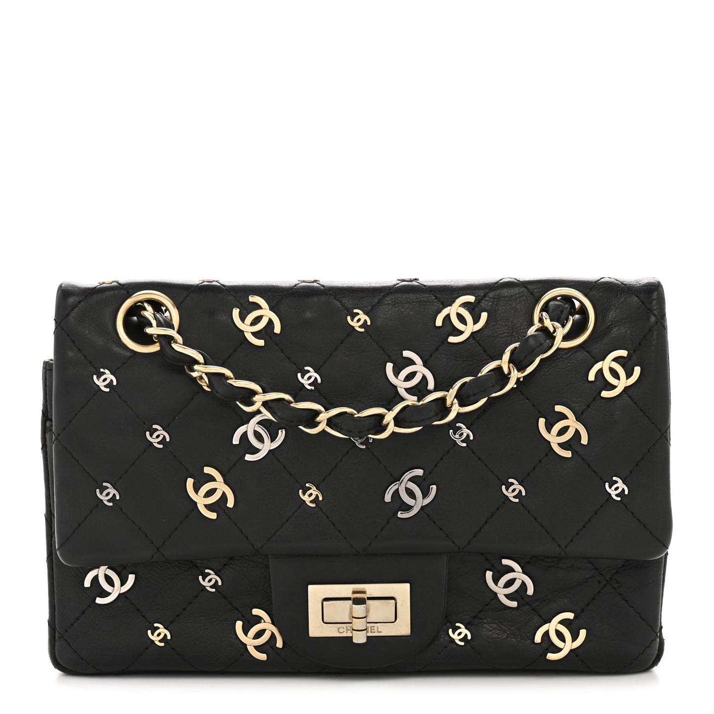 Calfskin CC Punk 2.55 Reissue 224 Flap Black