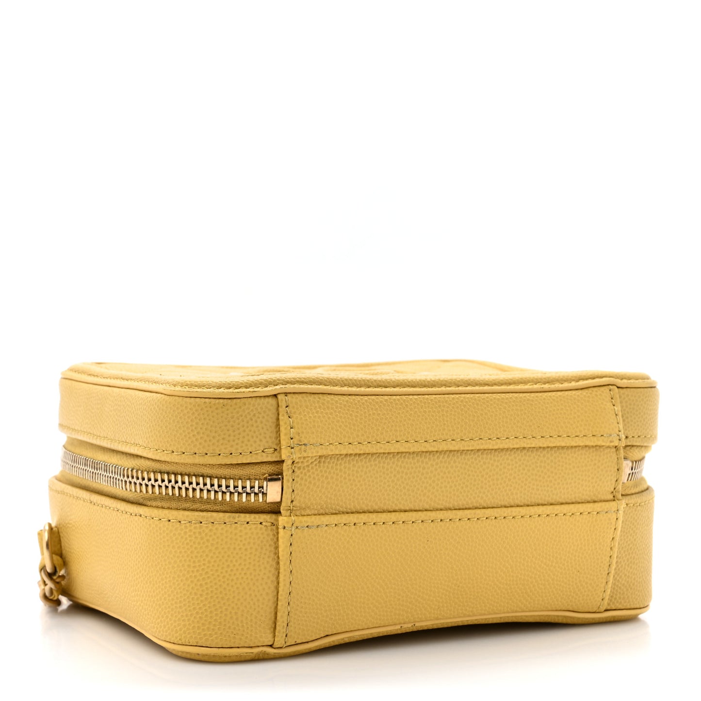 Caviar Quilted Small CC Filigree Vanity Case Yellow