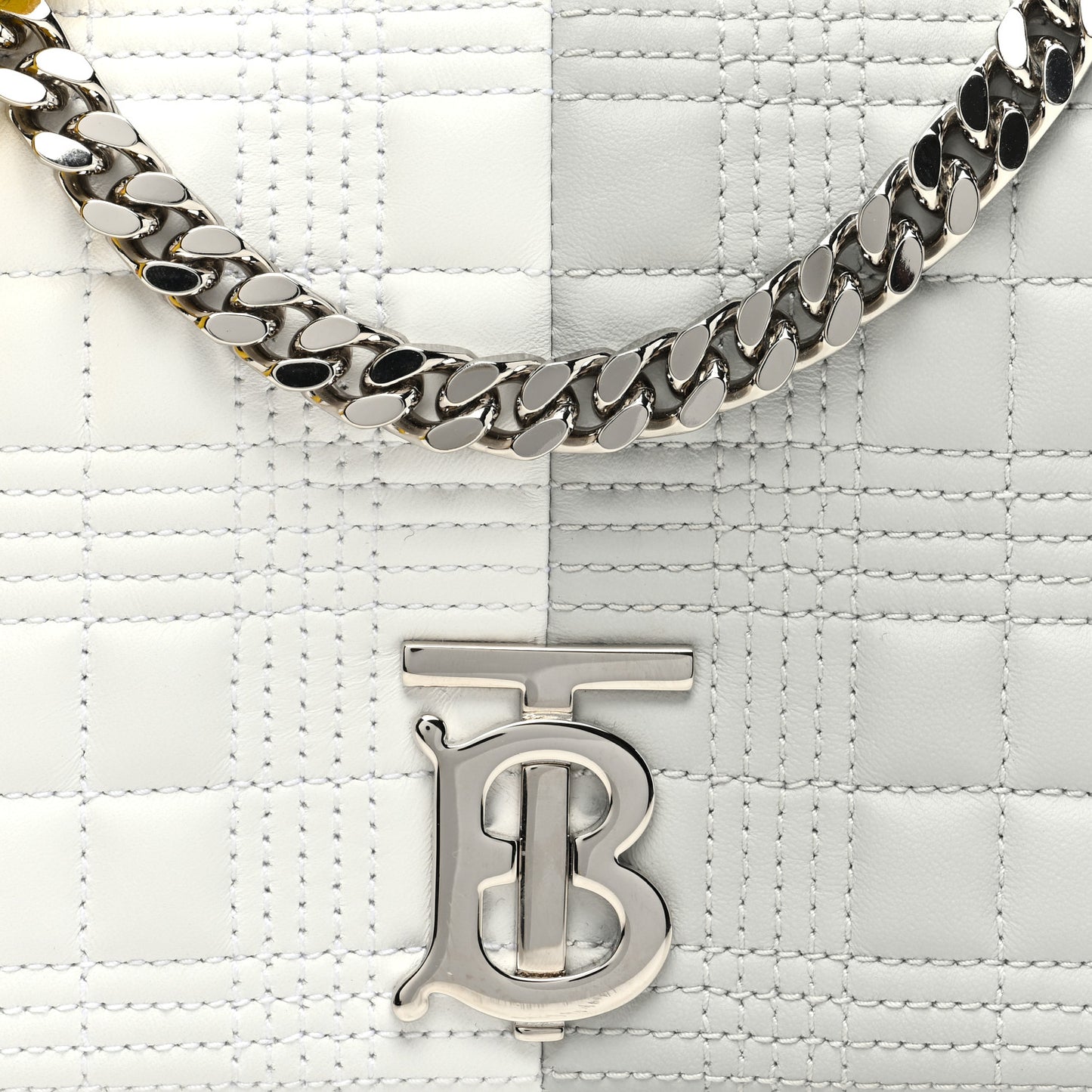 Lambskin Quilted Small Lola Bag White Grey Yellow