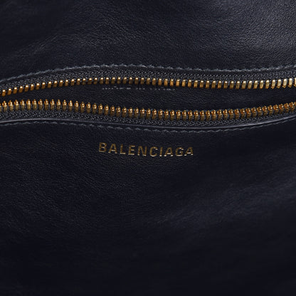 Balenciaga Calfskin Fringe Laundry Cabas Black 6 of 10