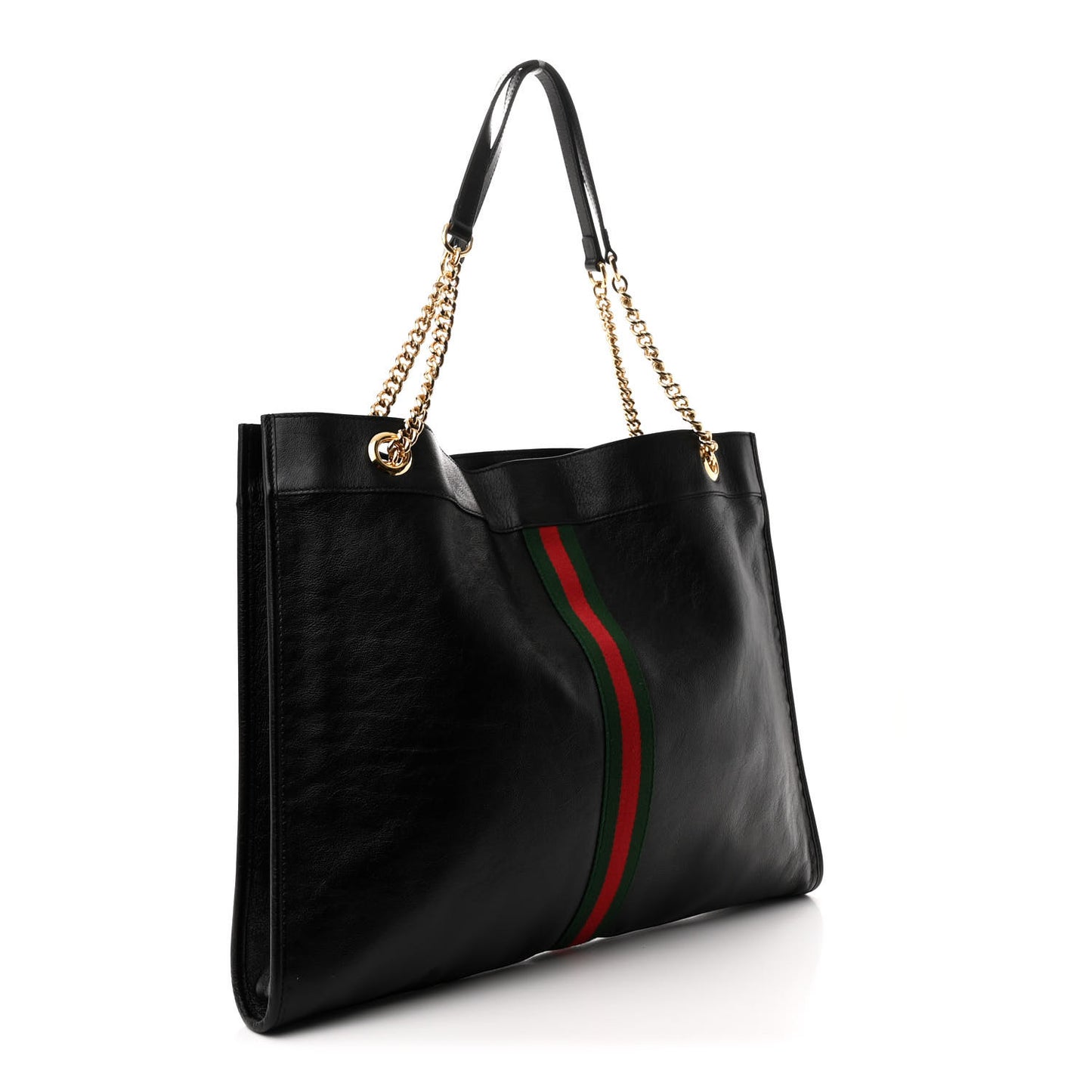 Calfskin Large Rajah Chain Tote Black
