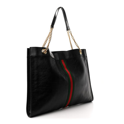 Gucci Calfskin Large Rajah Chain Tote Black 4 of 11