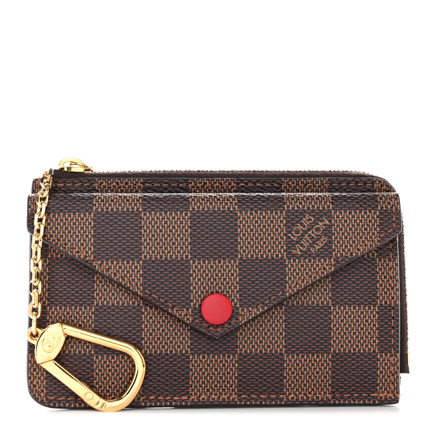Louis Vuitton Damier Ebene Recto Verso Card Holder Red 1 of 8