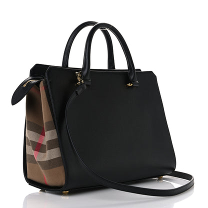 Burberry Calfskin Mega Check Small Banwell Tote Black 2 of 9