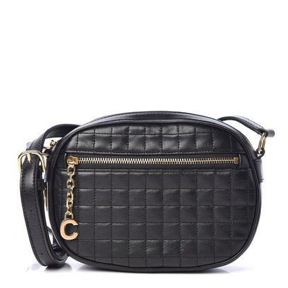Celine Calfskin Quilted Small C Charm Bag Black 1 of 11