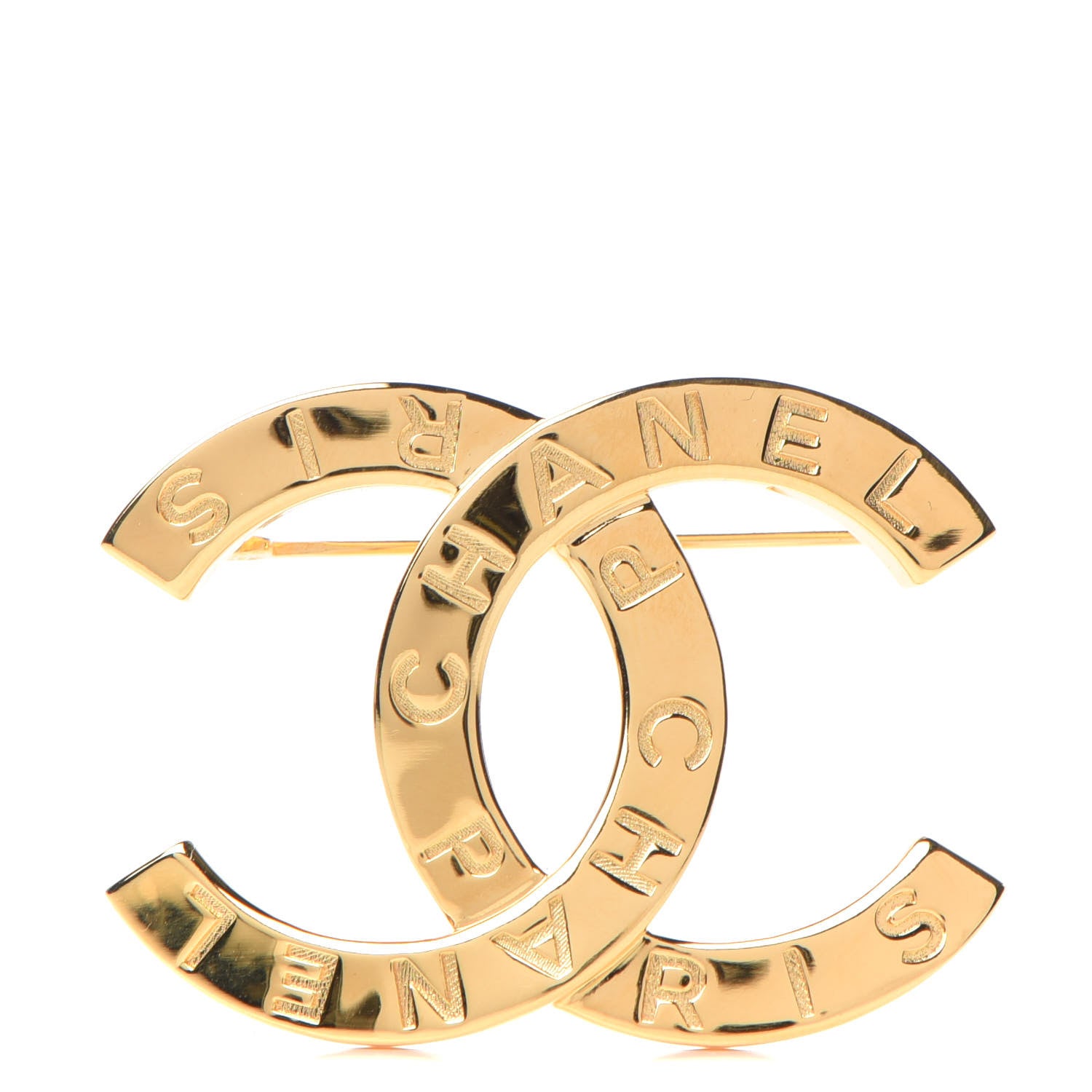 Chanel Metal Paris Button CC Large Brooch Gold 1 of 5