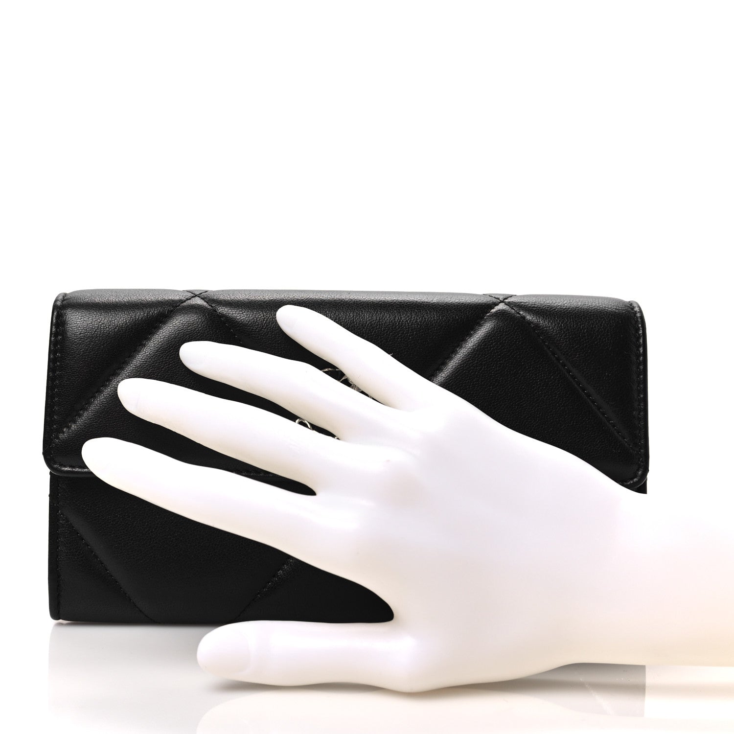 Chanel Lambskin Quilted Chanel 19 Flap Wallet Black 2 of 8