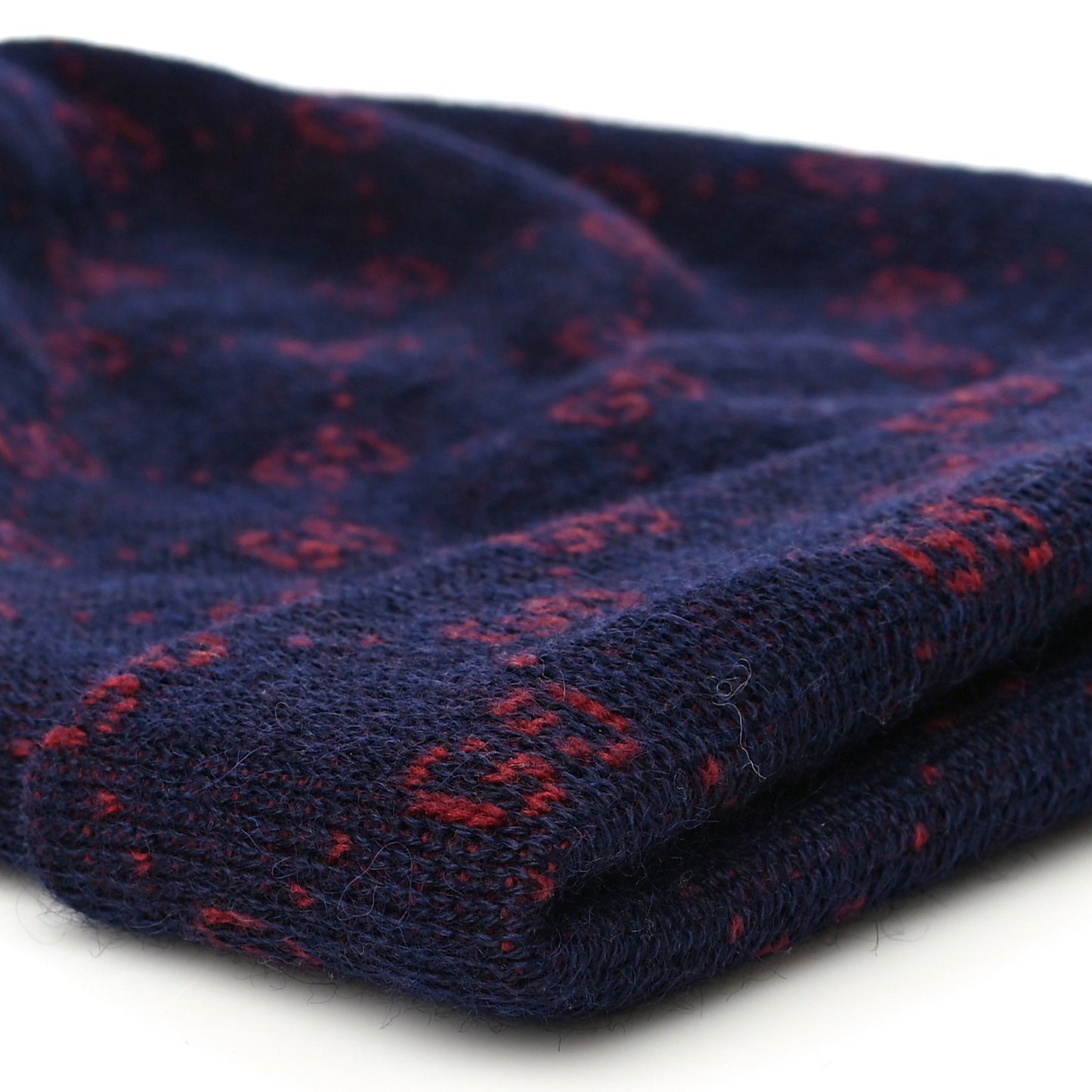 Wool Alpaca GG Monogram Beanie Hat M Navy
