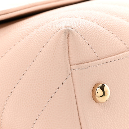 Chanel Lizard Embossed Caviar Chevron Quilted Small Coco Handle Flap Beige 14 of 17