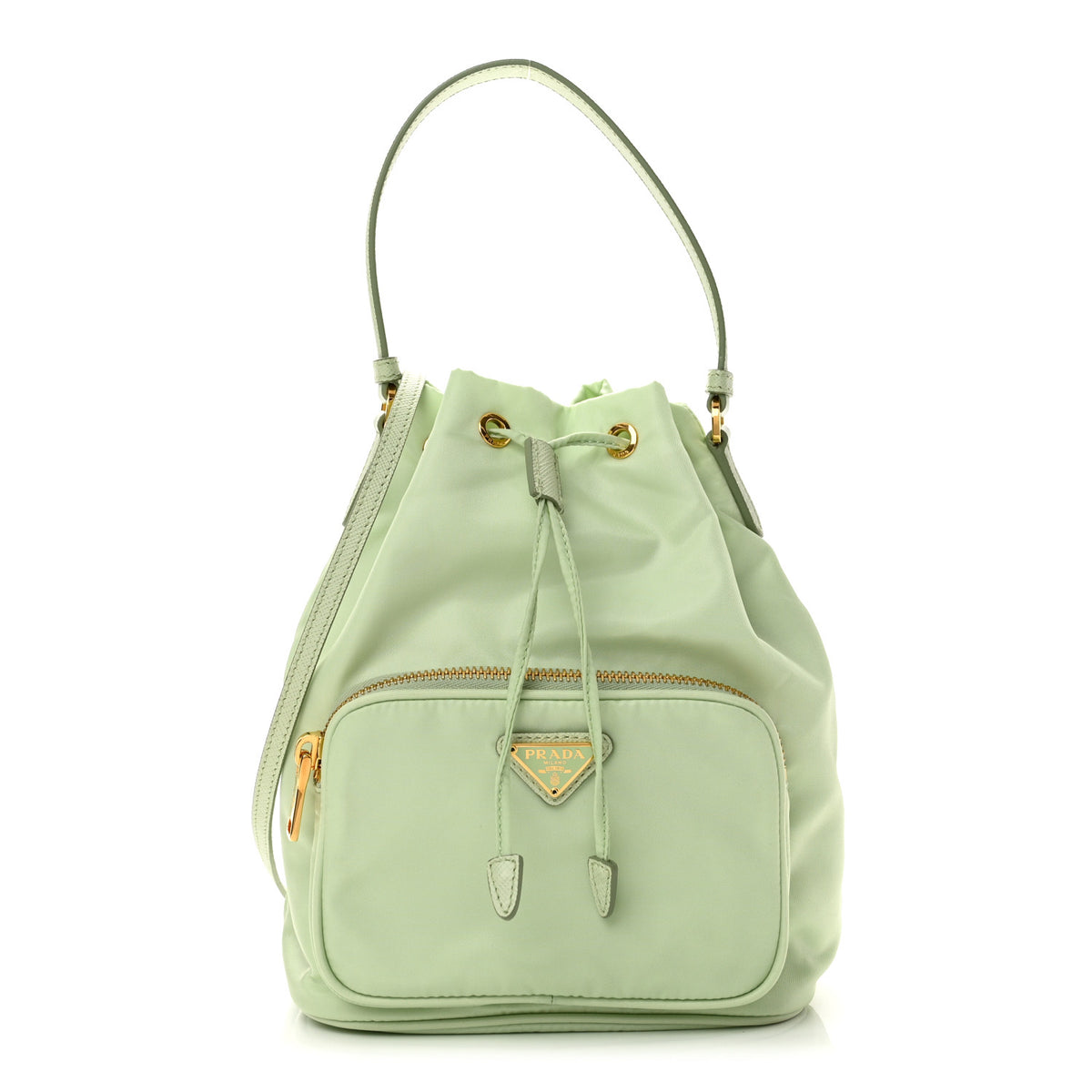 Prada Re-Nylon Saffiano Duet Bucket Crossbody Bag Acqua 1 of 10