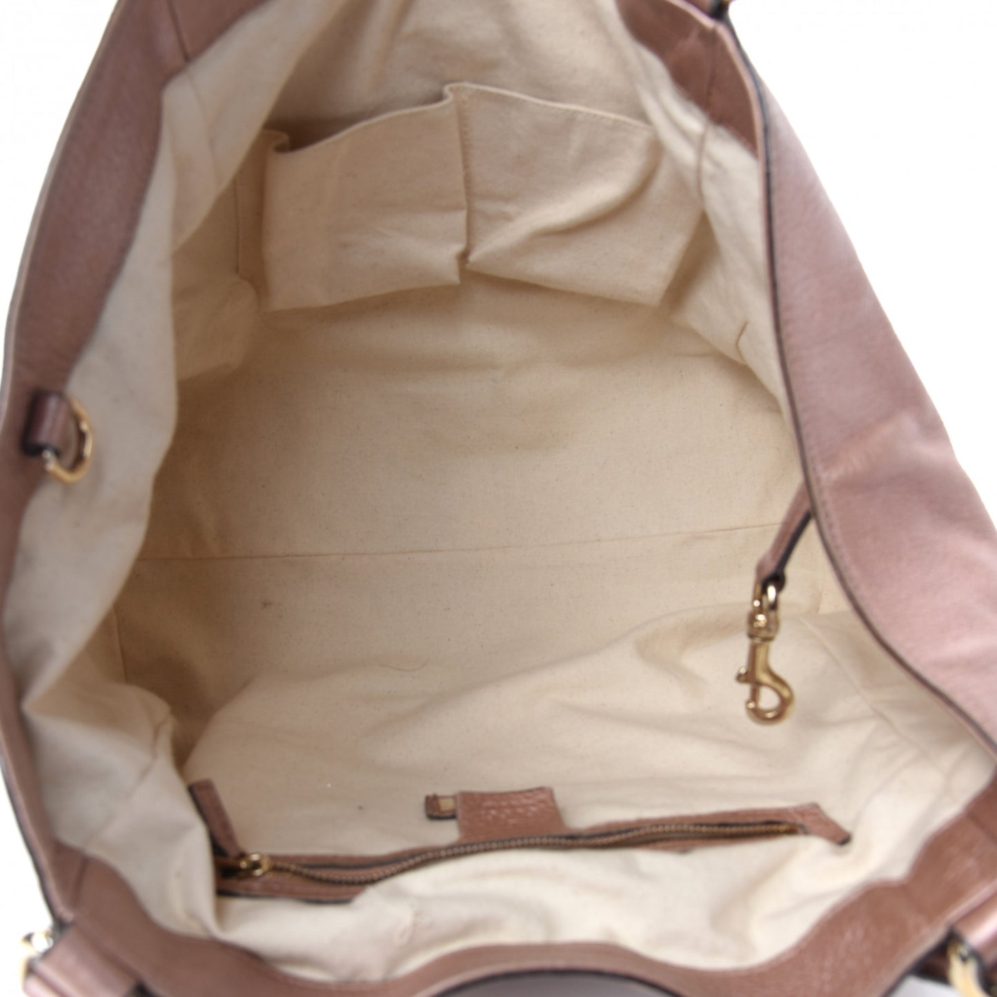 Metallic Pebbled Calfskin Medium Soho Shoulder Bag Pink