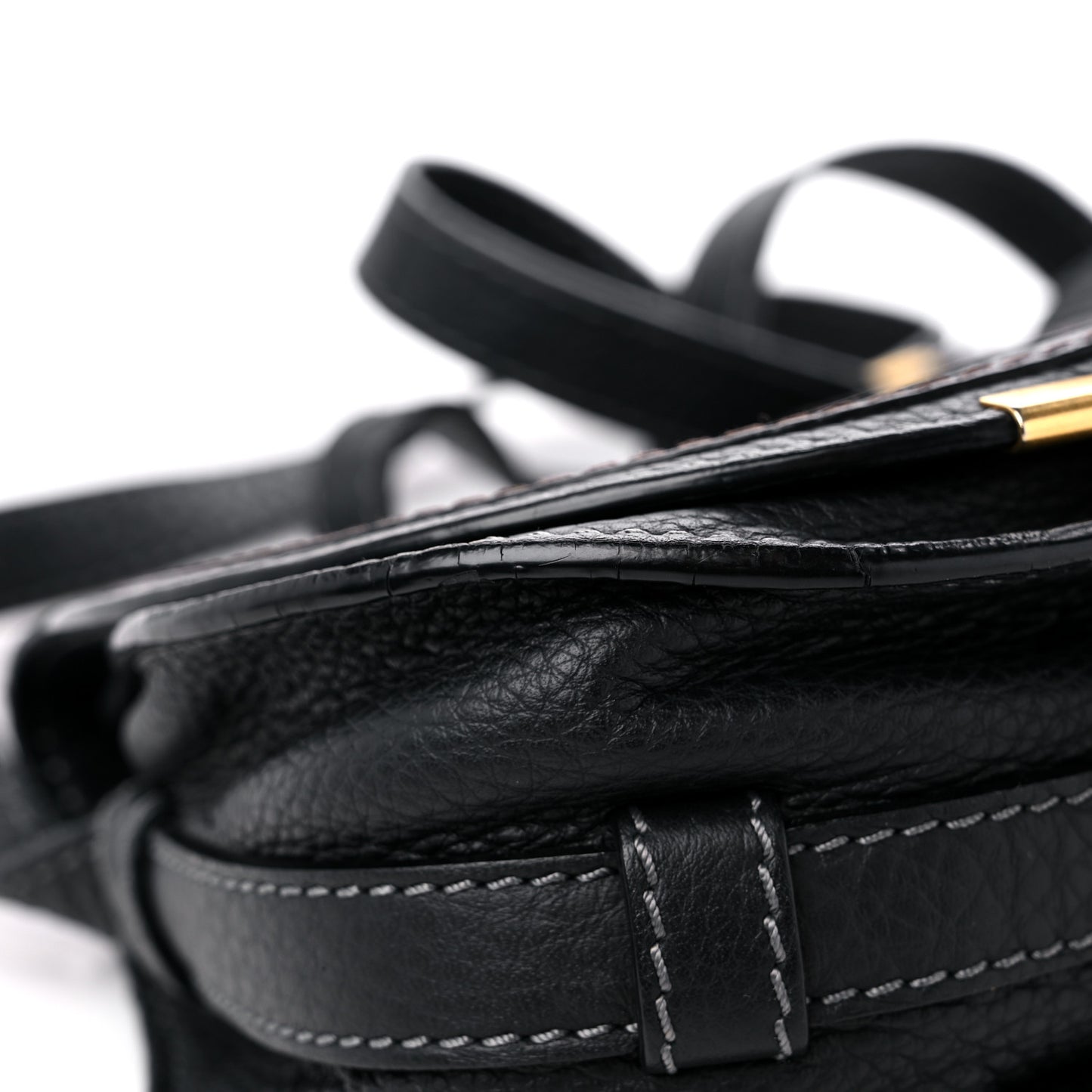 Calfskin Mini Marcie Round Crossbody Bag Black