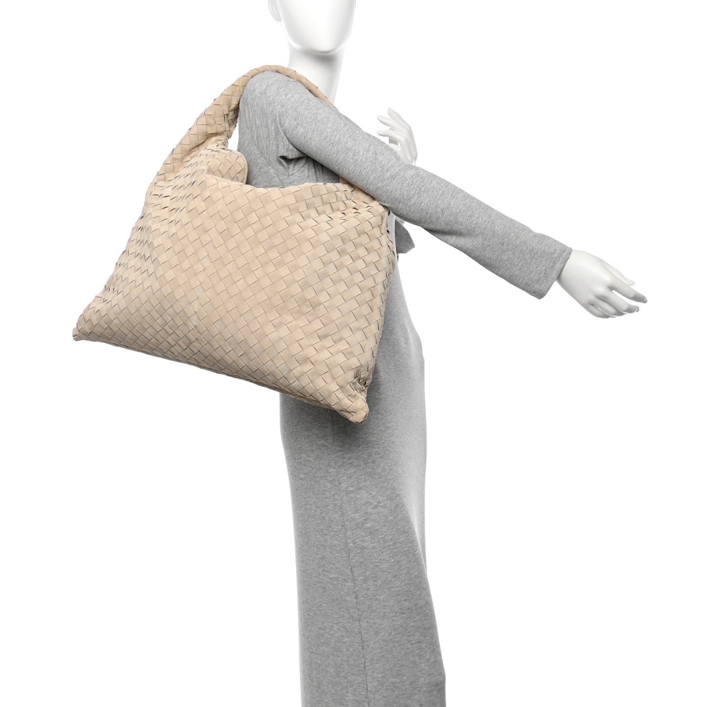 Suede Intrecciato Large Hop Ecru
