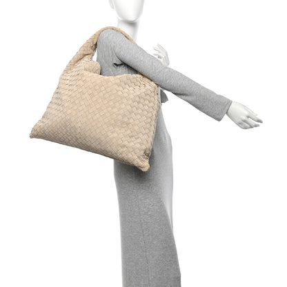 Bottega Veneta Suede Intrecciato Large Hop Ecru 2 of 10