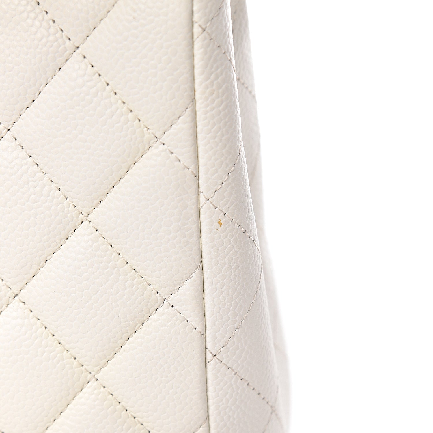 Chanel Caviar Quilted Jumbo Single Flap White 12 of 13