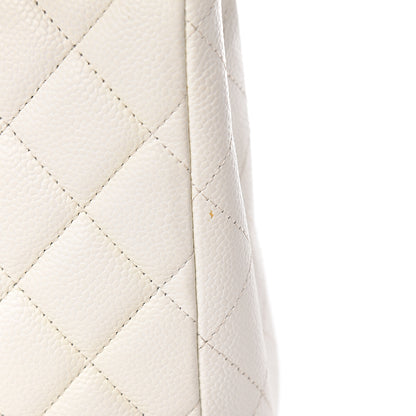 Chanel Caviar Quilted Jumbo Single Flap White 12 of 13