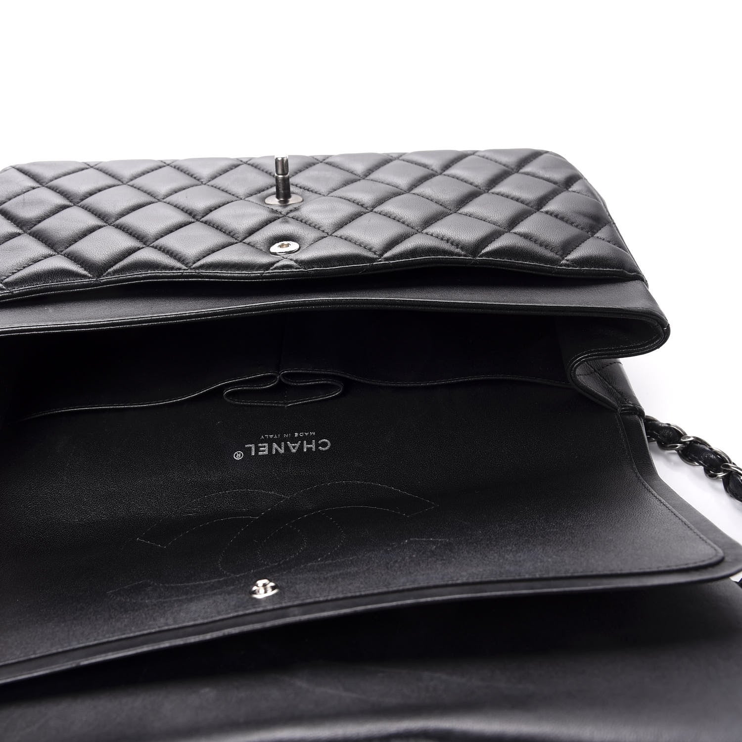 Chanel Lambskin Quilted Jumbo Double Flap Black 6 of 12